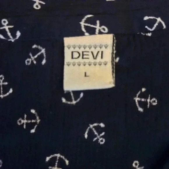 Women's Nautical Top With Anchors Size Large - Picture 3 of 3